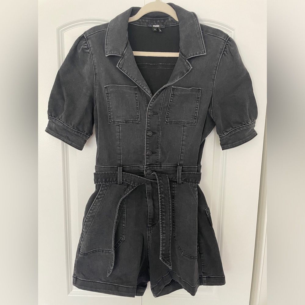 PAIGE Black Denim Jumpsuit